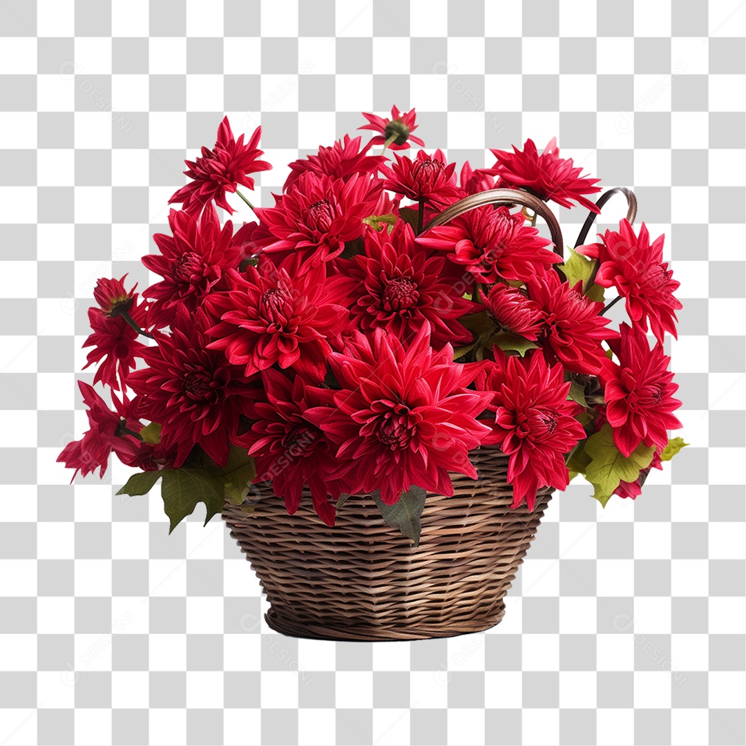 Cesta de Flores PNG Transparente