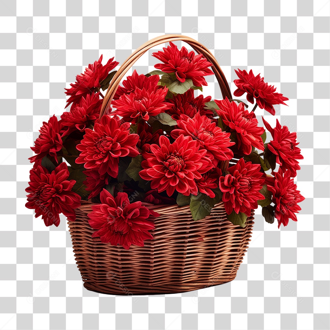 Cesta de Flores PNG Transparente