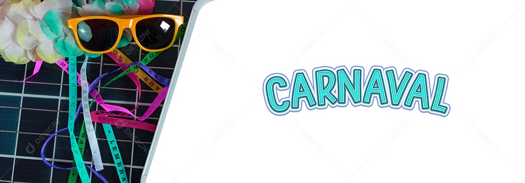 Modelo de carnaval com painel solar fotovoltaico com elementos do carnaval brasileiro