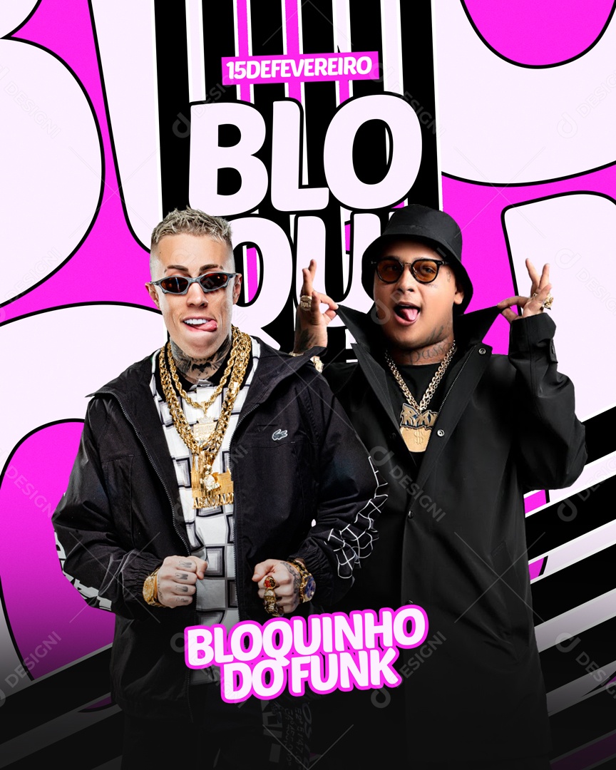 Flyer Bloquinho do Funk Feed Social Media PSD Editável