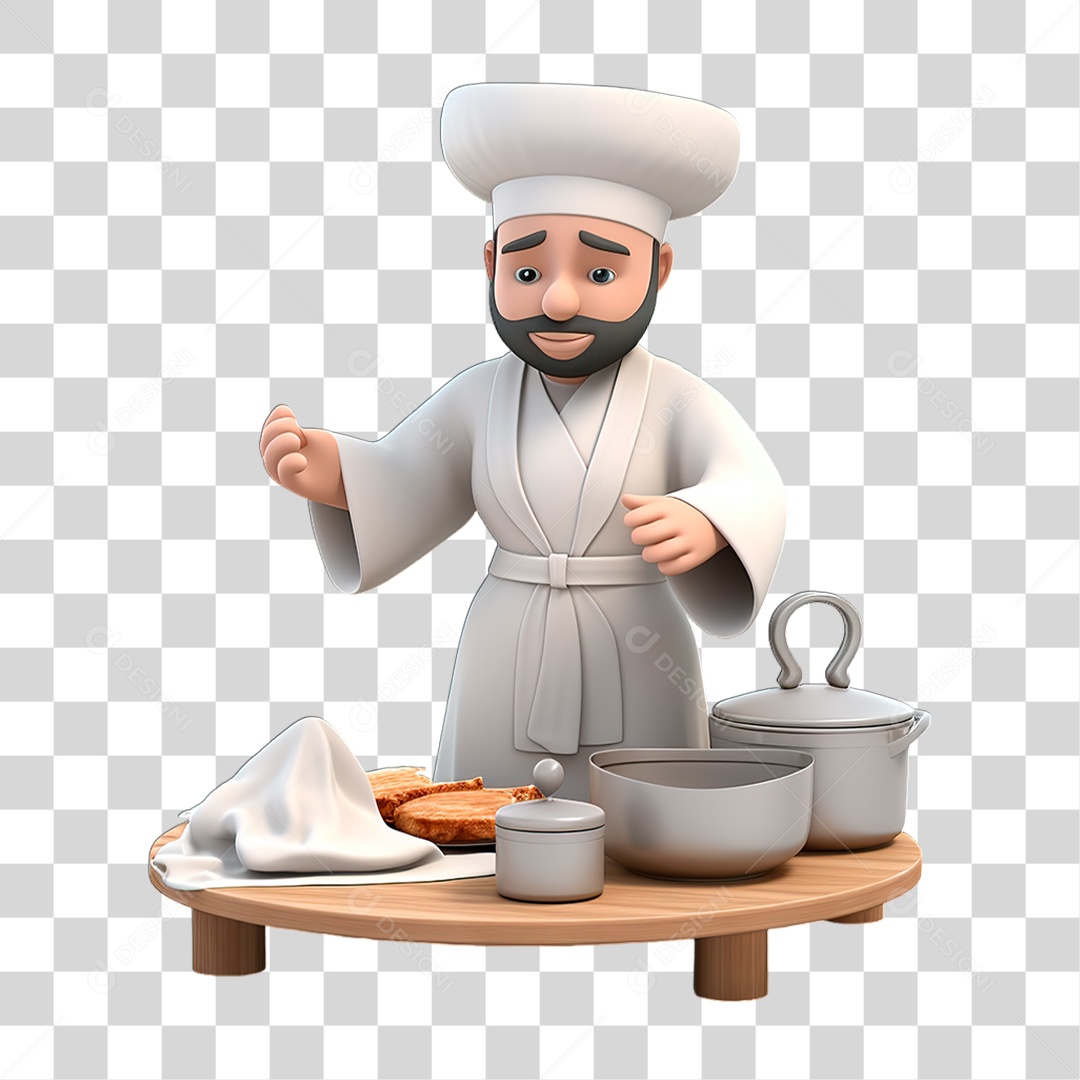 Personagem Chefe de Cozinha PNG Transparente