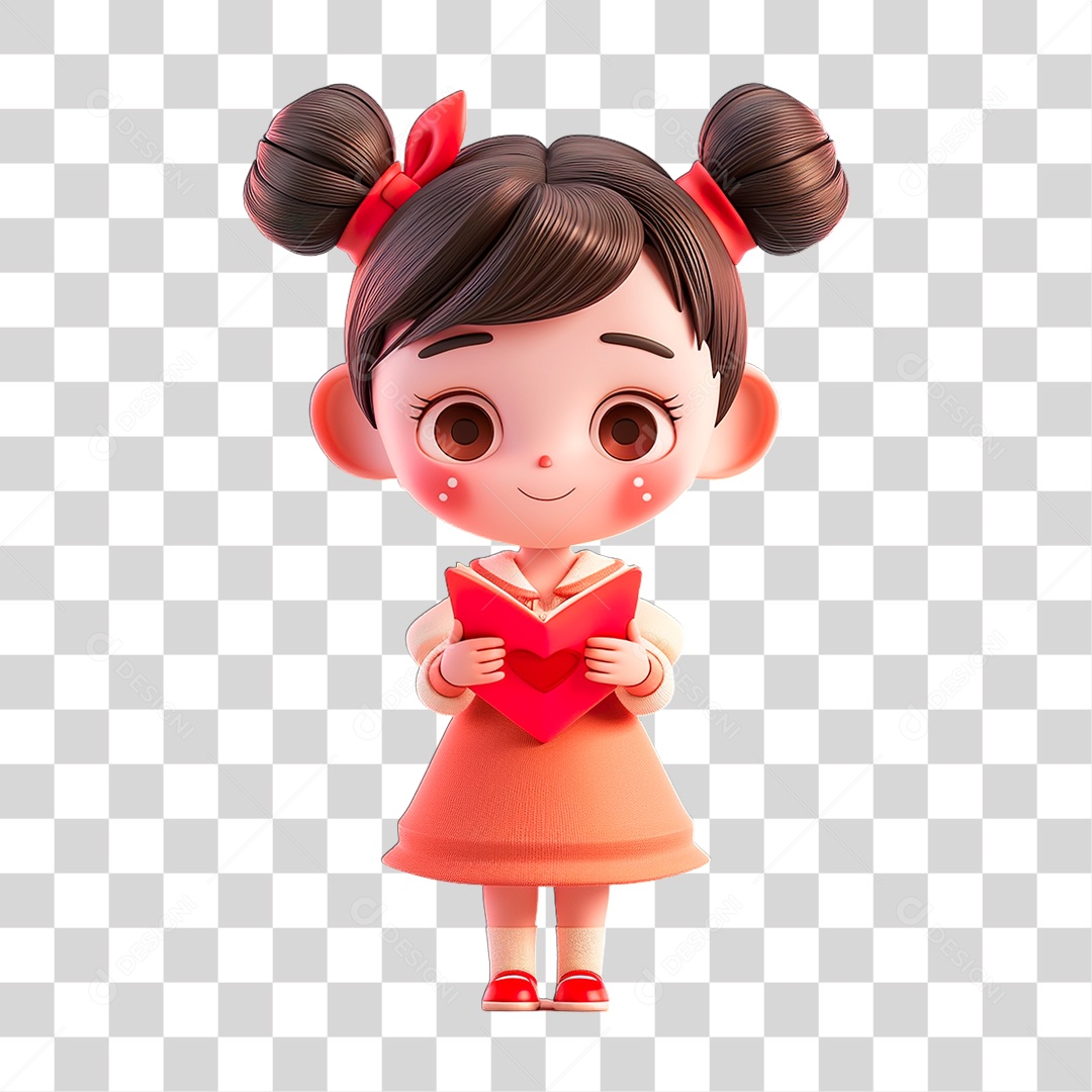 Menina Lendo Livro PNG Transparente