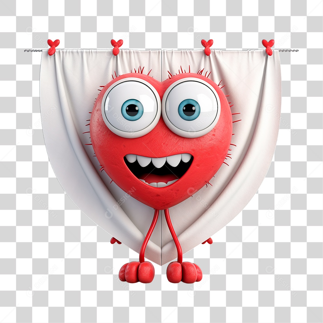 Personagem Coração PNG Transparente