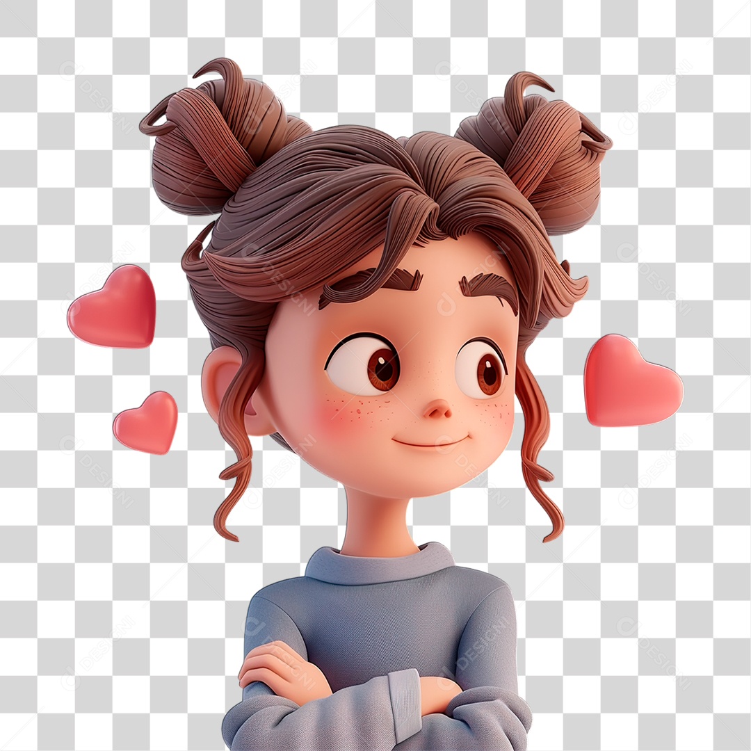 Personagem Menina Sorrindo PNG Transparente