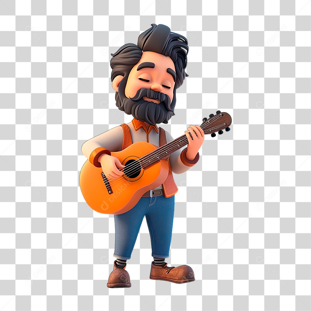 Personagem Músico PNG Transparente