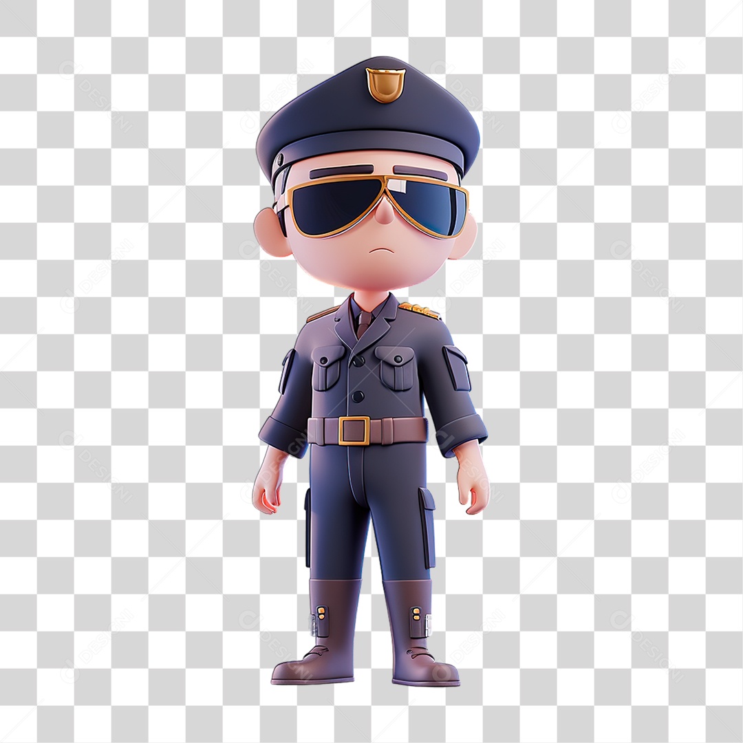 Personagem Policial PNG Transparente