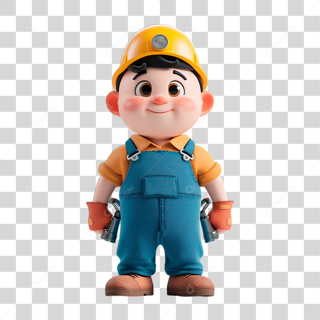 Personagem Pedreiro PNG Transparente