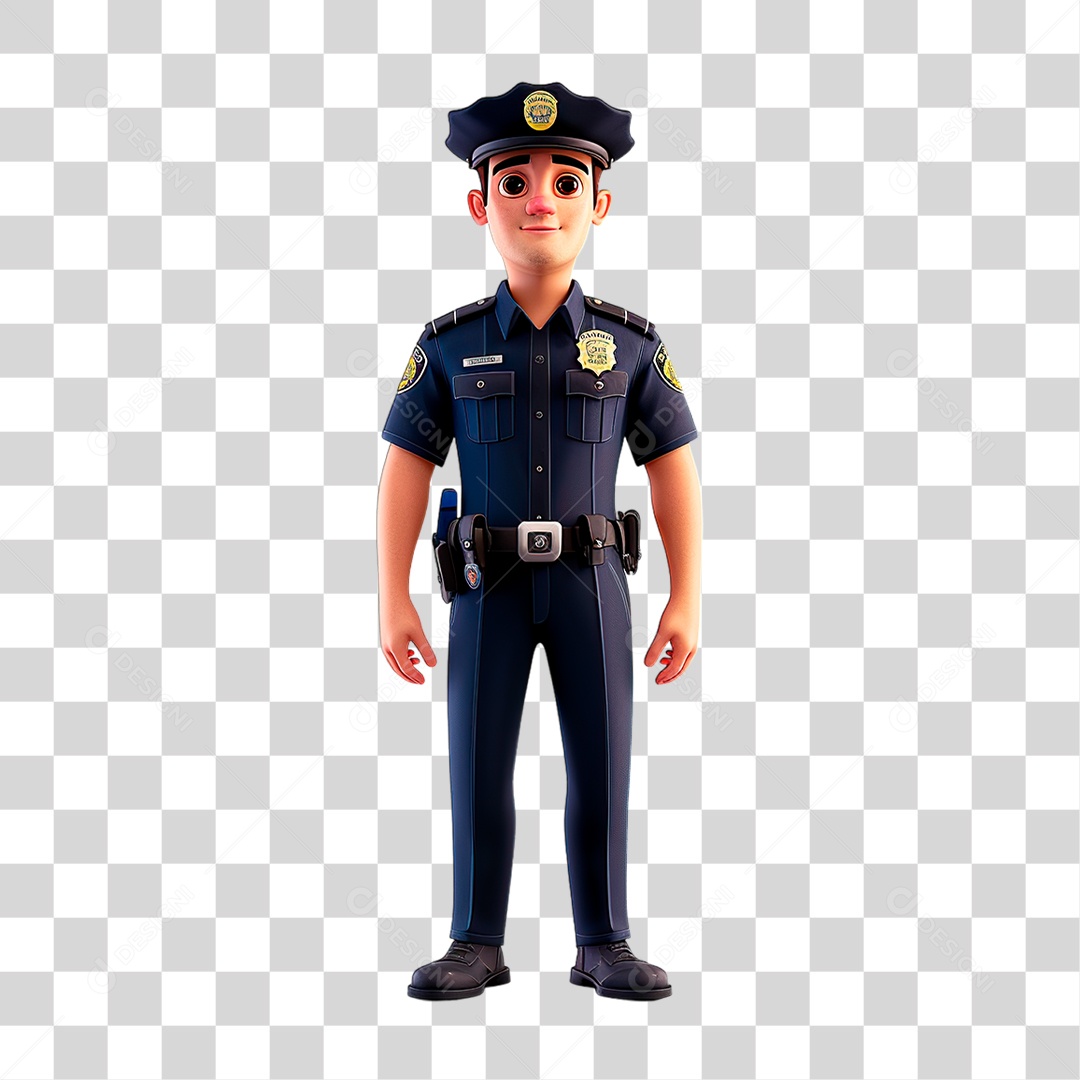 Personagem Policial PNG Transparente