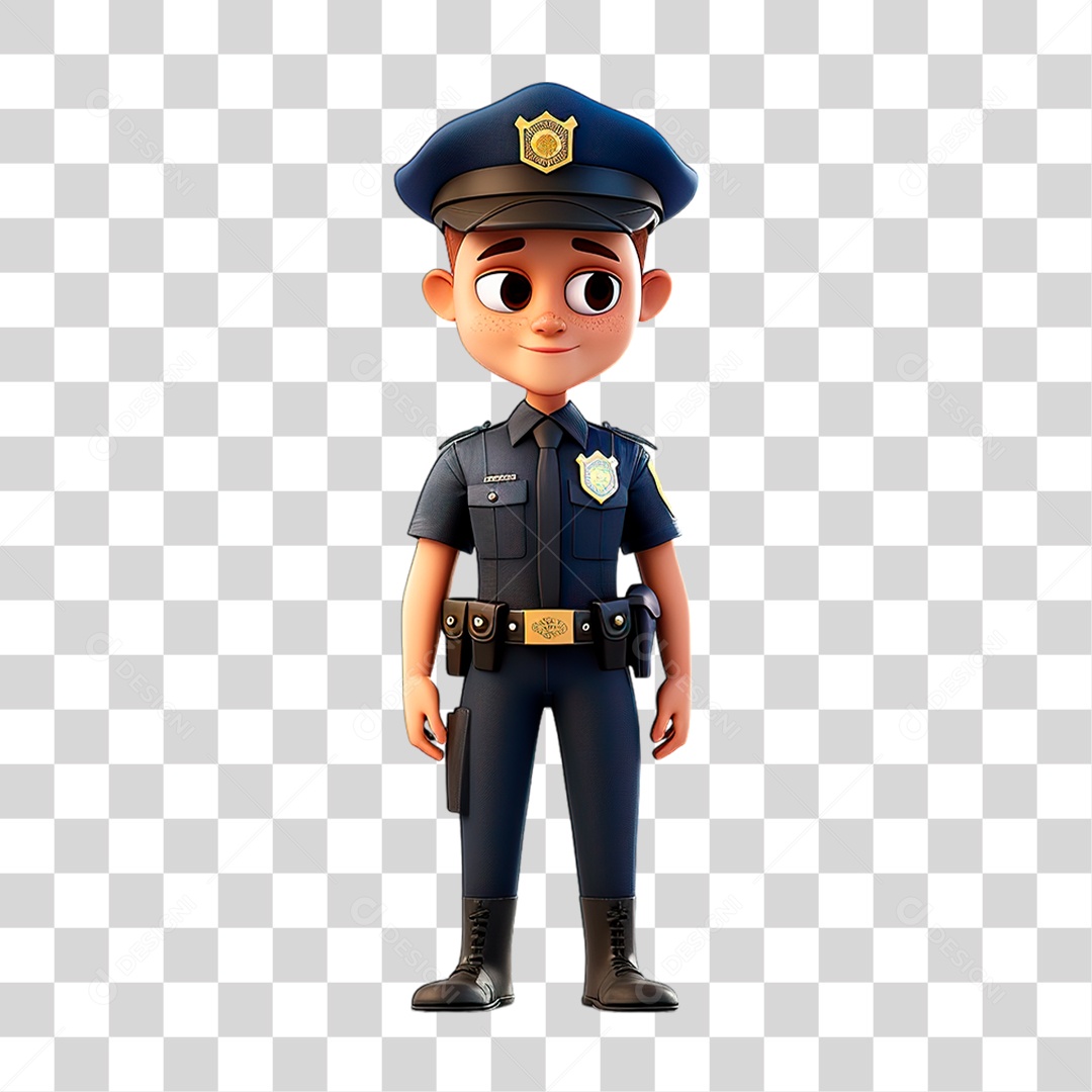 Personagem Policial PNG Transparente