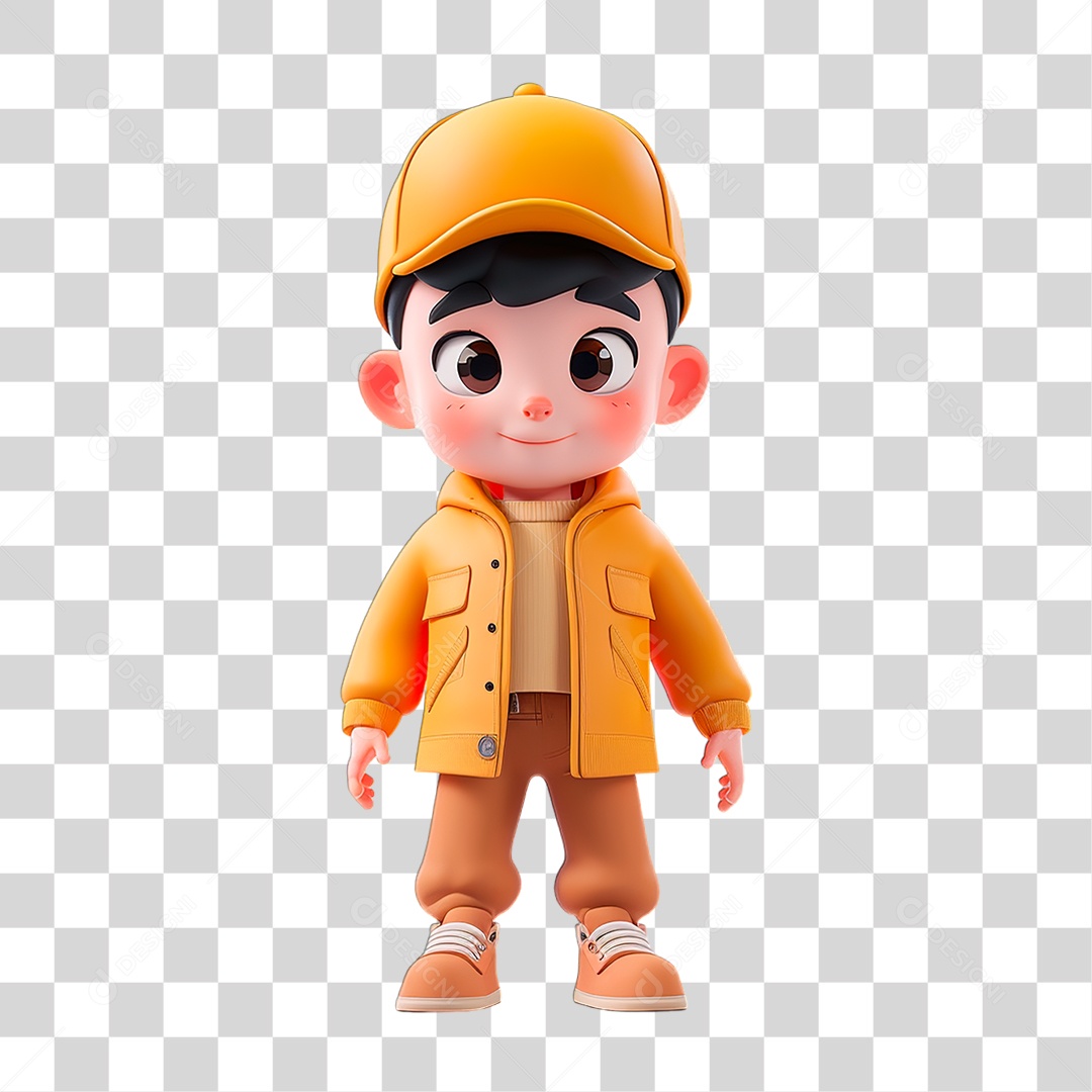 Personagem Menino de Boné PNG Transparente