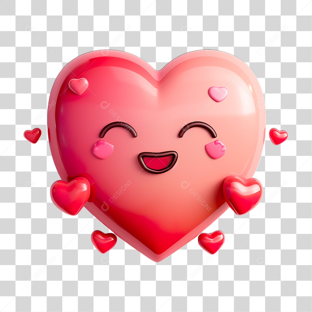 Coração Sorrindo PNG Transparente