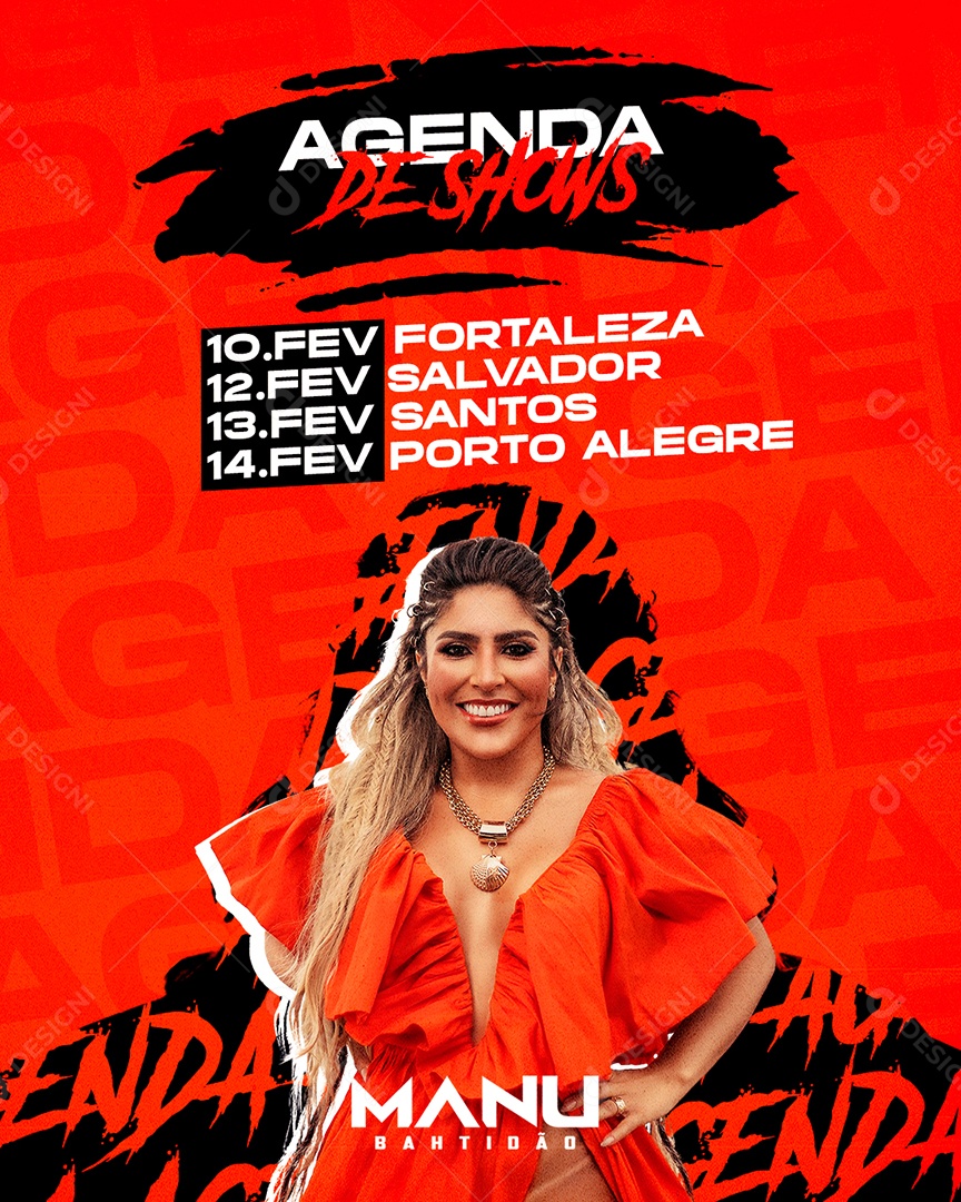 Agenda de Shows Evento Manu Bahtidão Feed