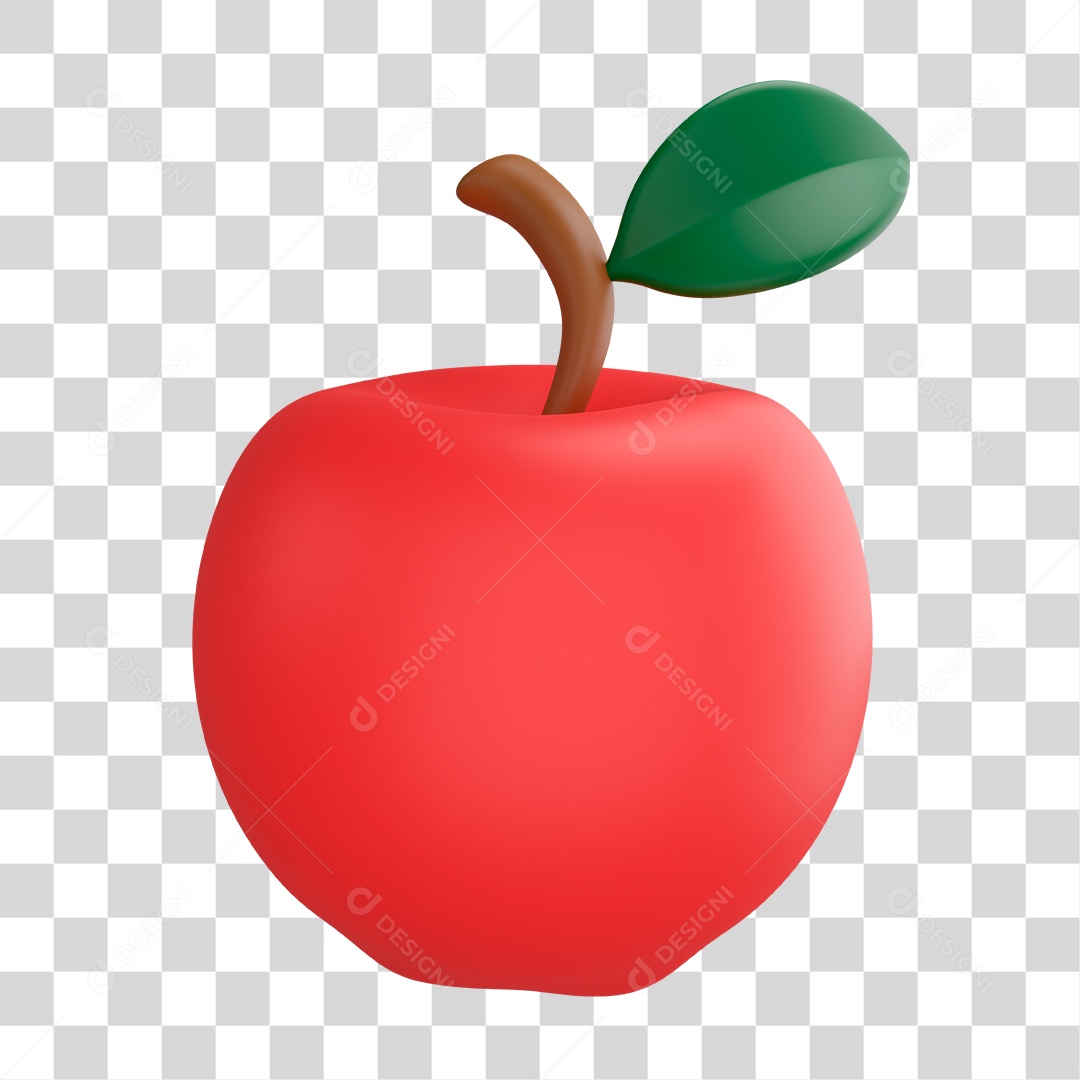 Elemento 3D Maçã Para PNG Transparente