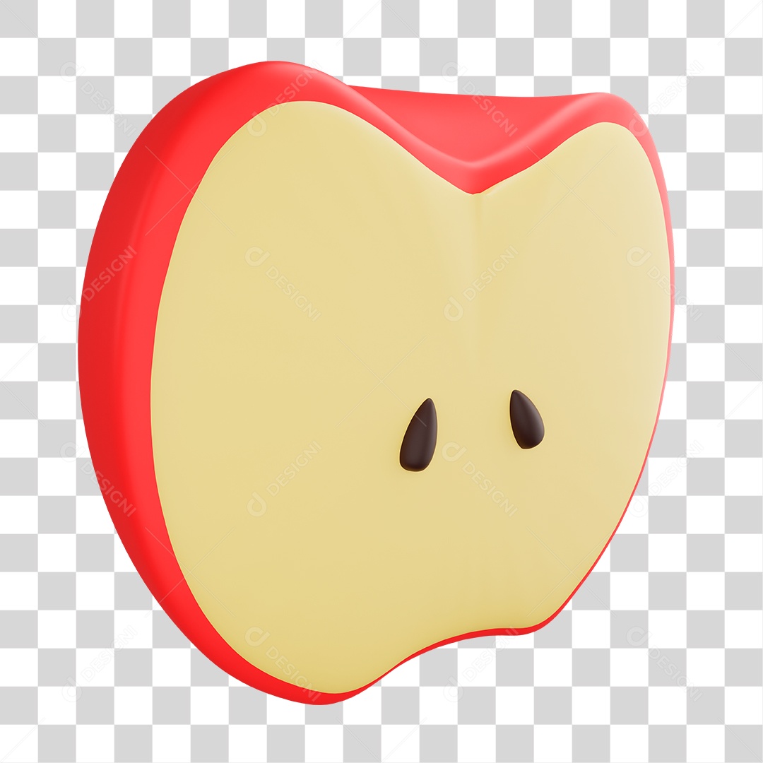 Elemento 3D Maçã Para PNG Transparente