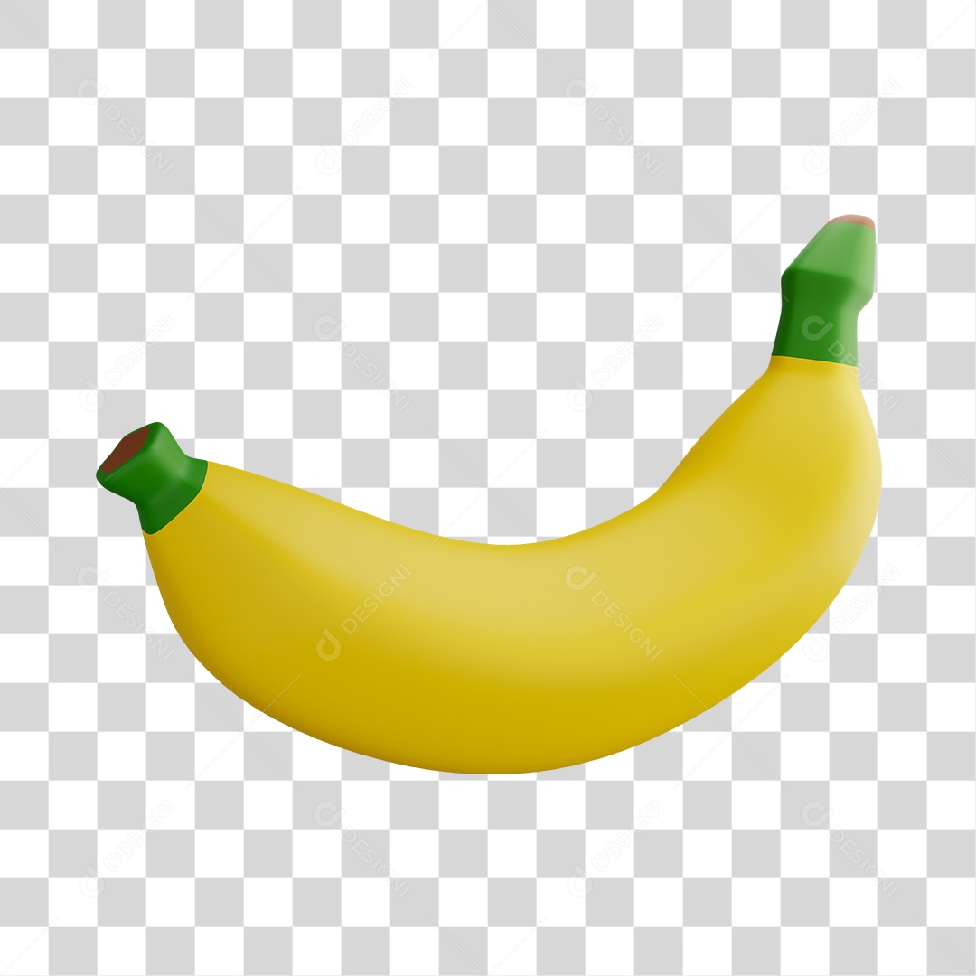 Elemento 3D Banana Para PNG Transparente