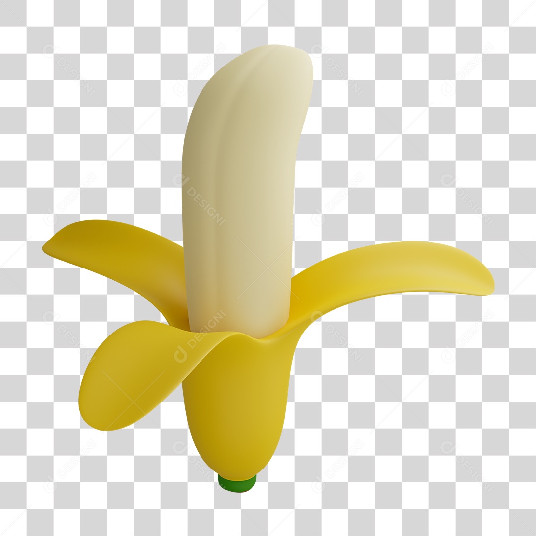 Elemento 3D Banana Para PNG Transparente