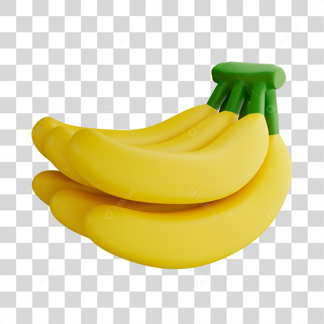 Elemento 3D Banana Para PNG Transparente