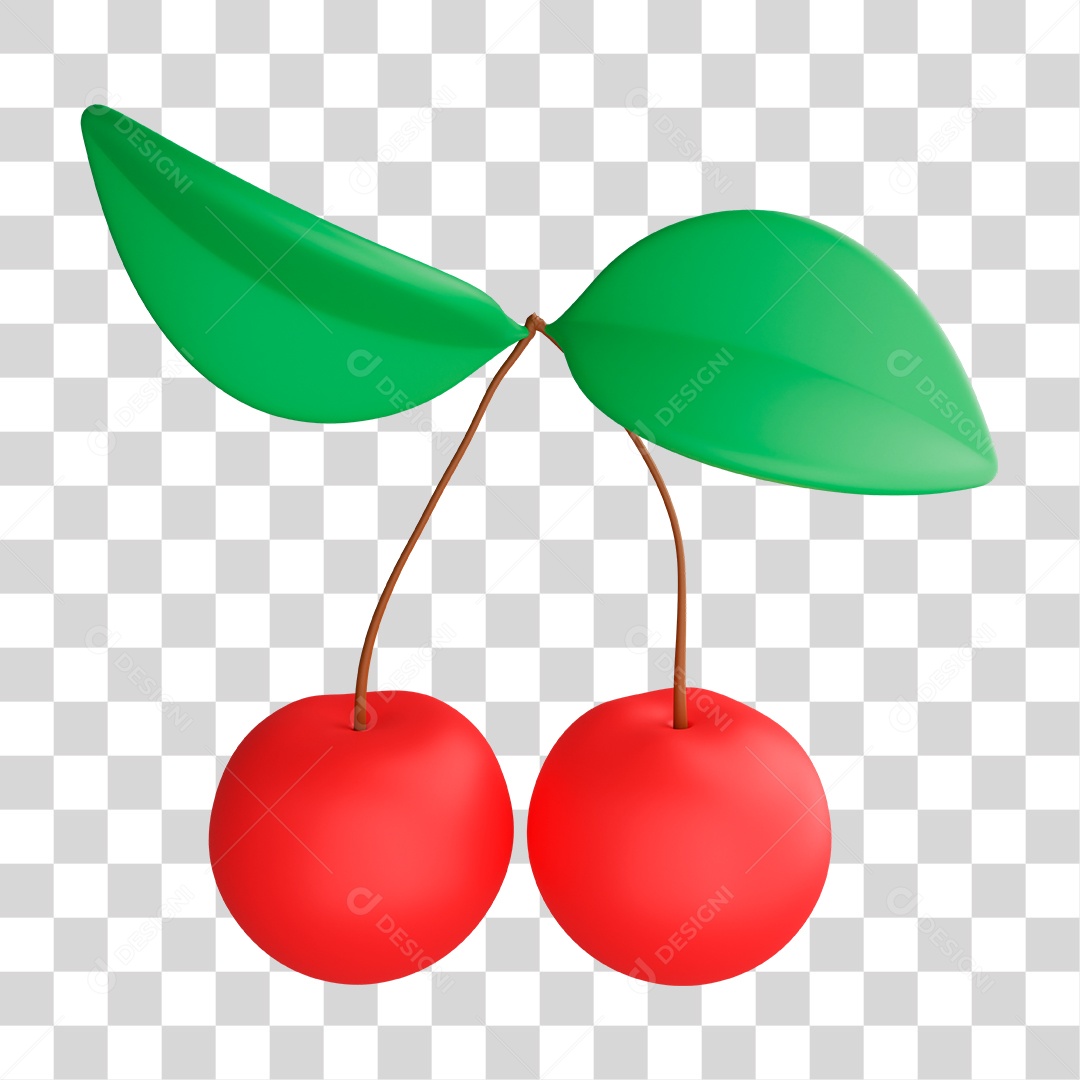 Elemento 3D Cereja Para PNG Transparente