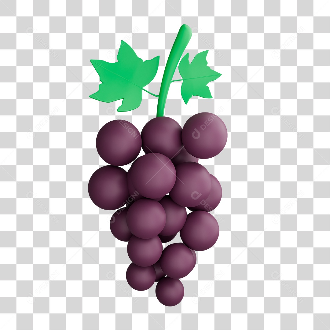 Elemento 3D Uva Para PNG Transparente