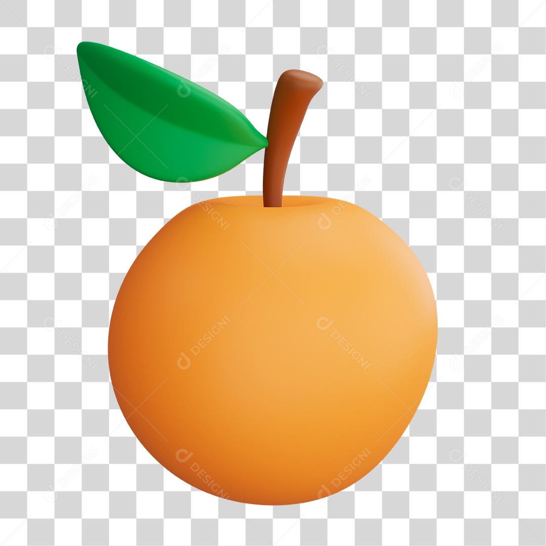 Elemento 3D Laranja Para PNG Transparente
