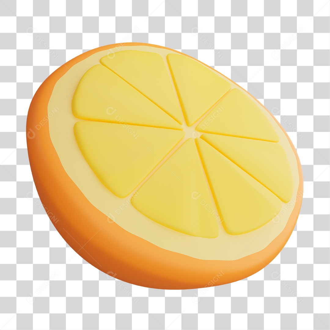 Elemento 3D Laranja Para PNG Transparente