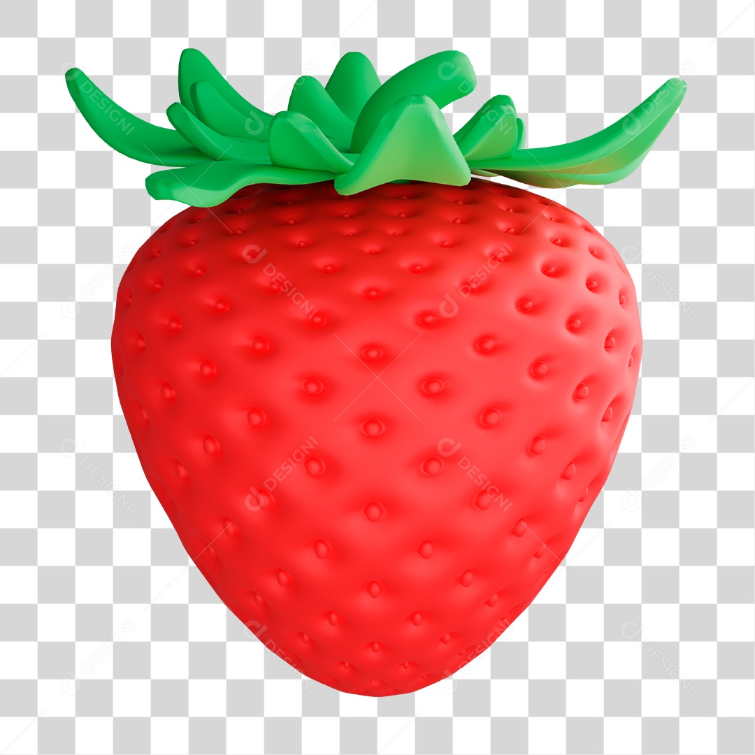 Elemento 3D Morango Para PNG Transparente