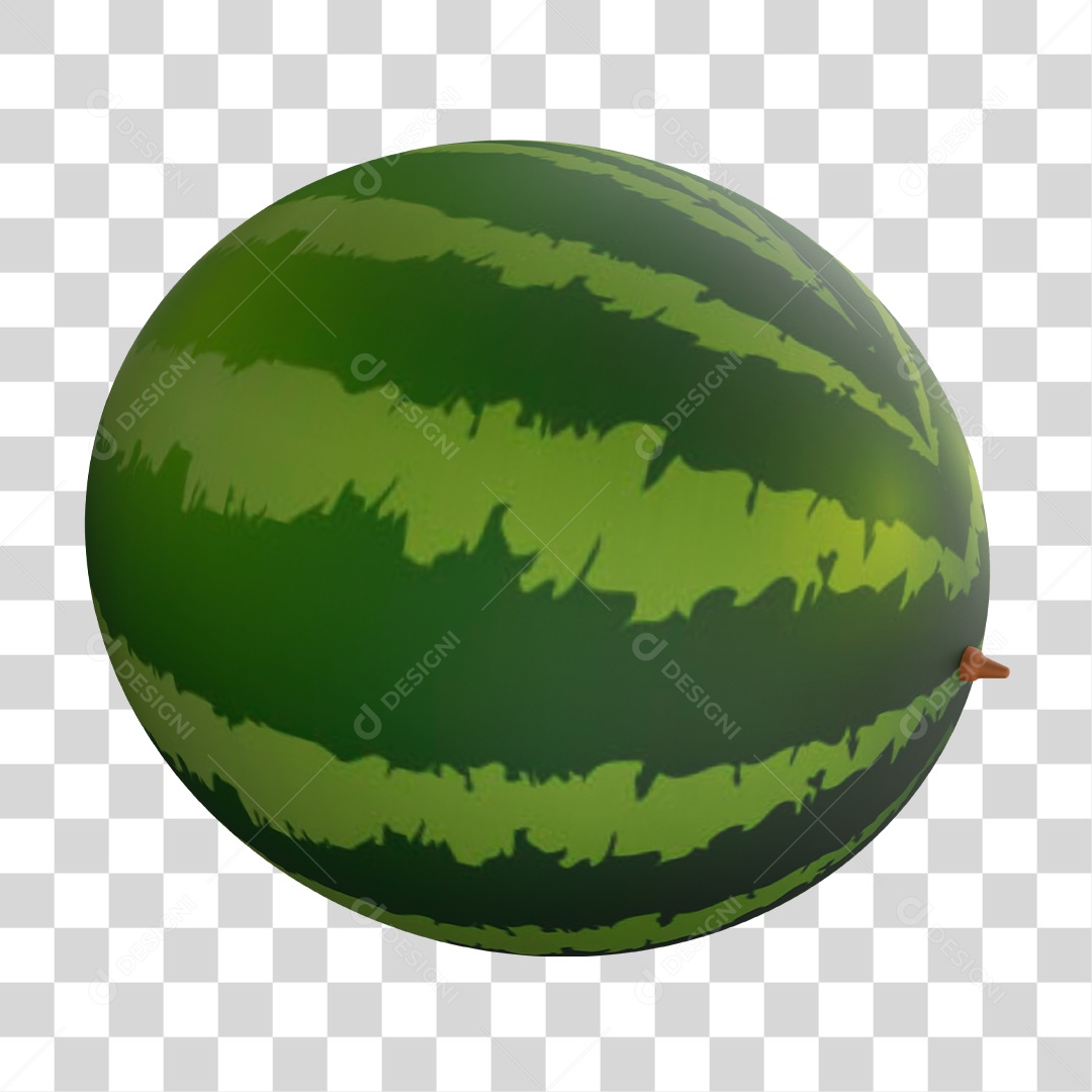 Elemento 3D Melancia Para PNG Transparente