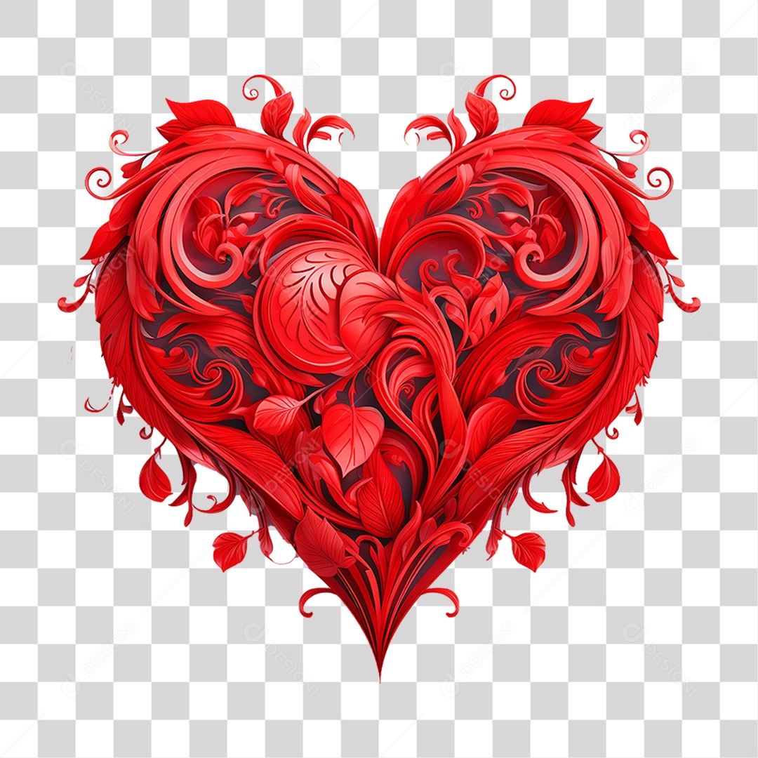 Coração Vermelho PNG Transparente