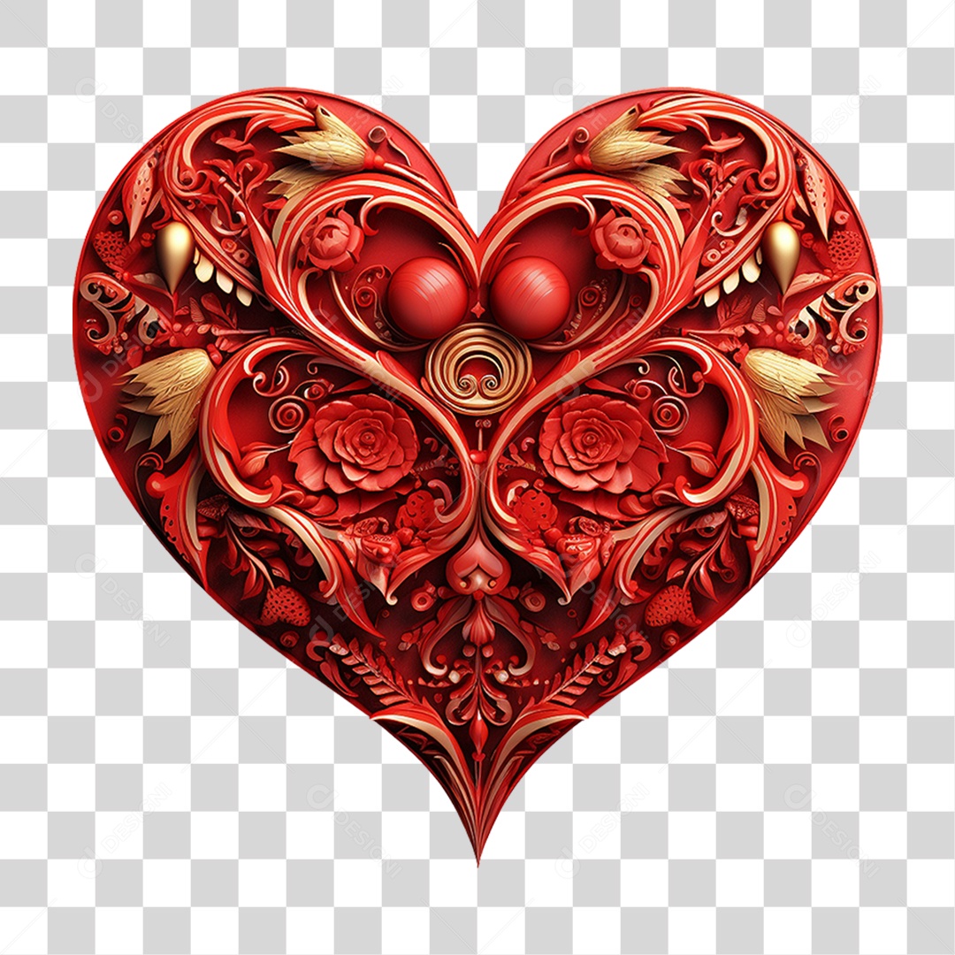 Coração Vermelho PNG Transparente