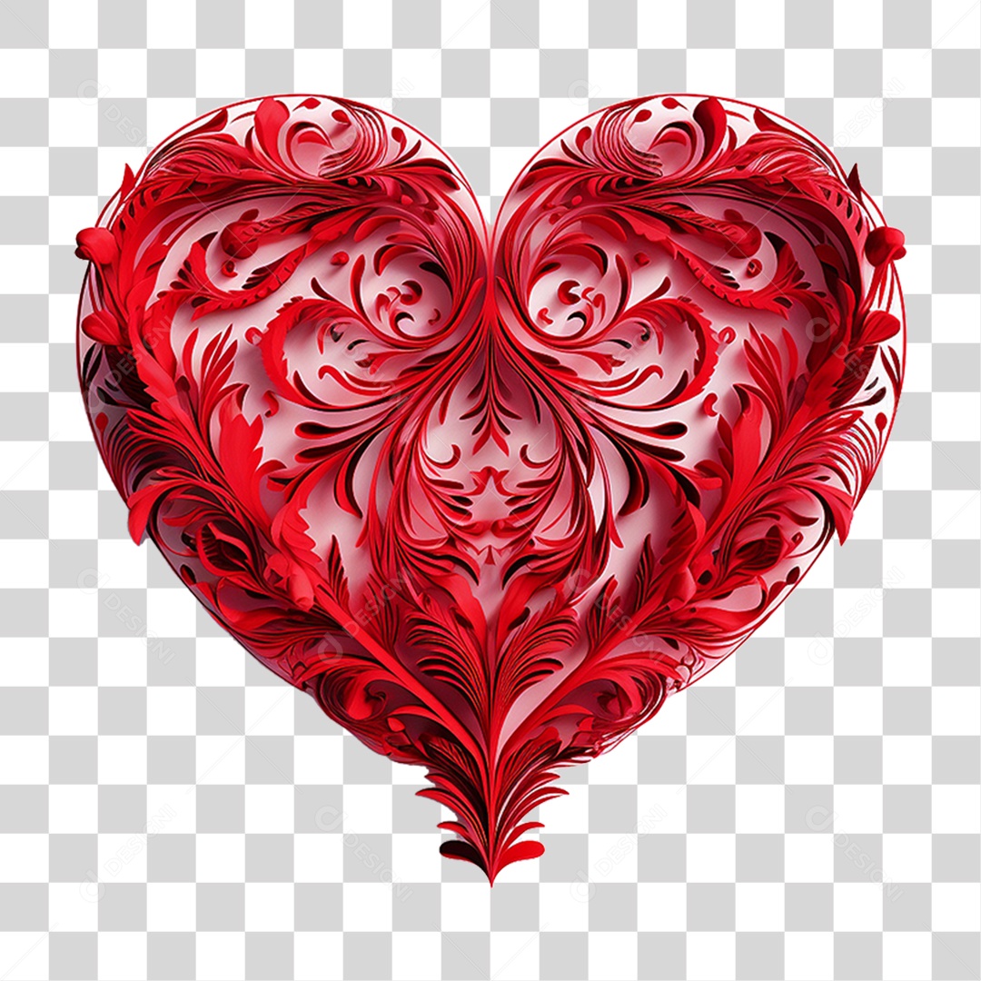 Bolo em Formato de Coração PNG Transparente