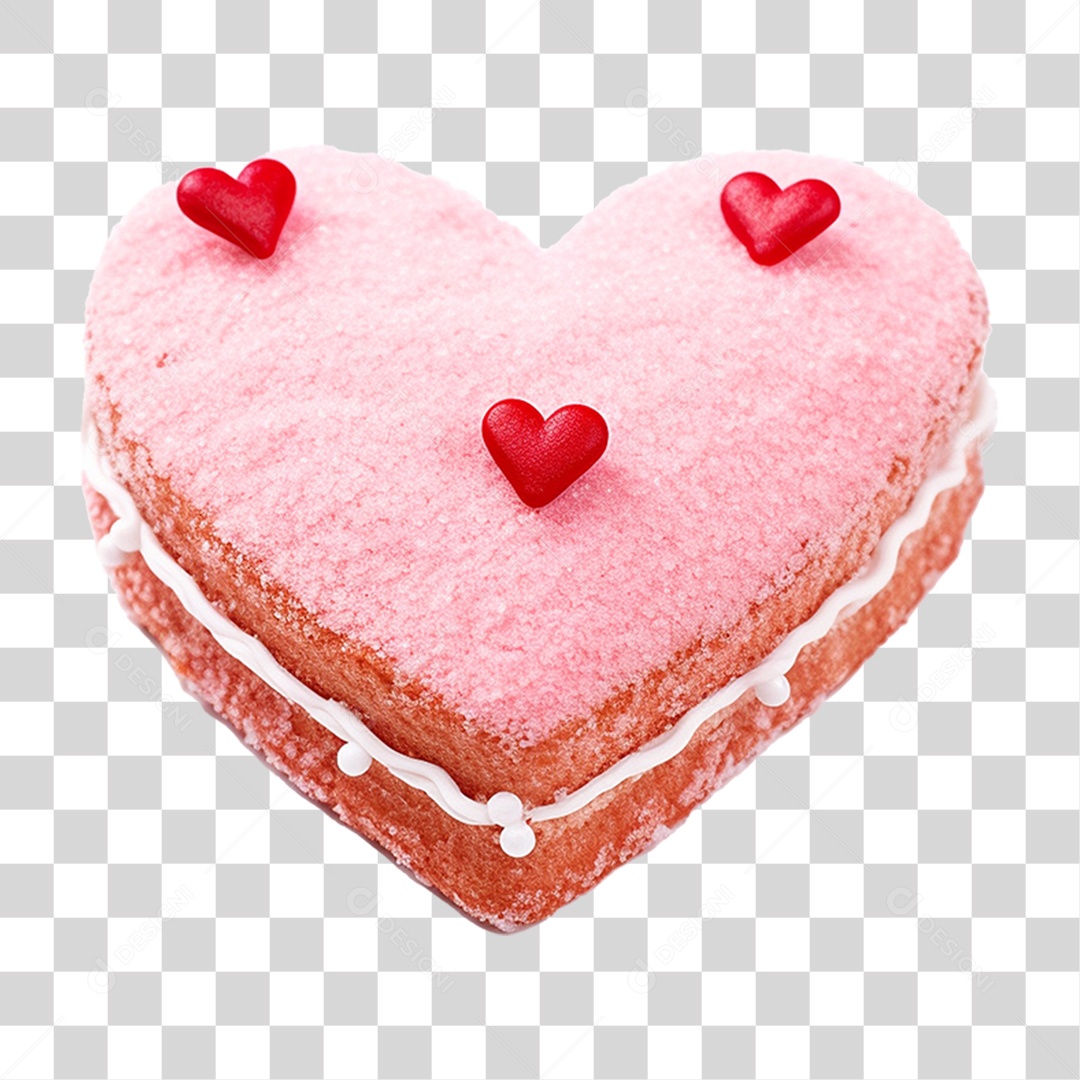 Bolo em Formato de Coração PNG Transparente
