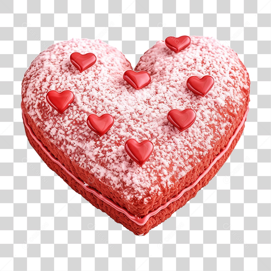 Bolo em Formato de Coração PNG Transparente