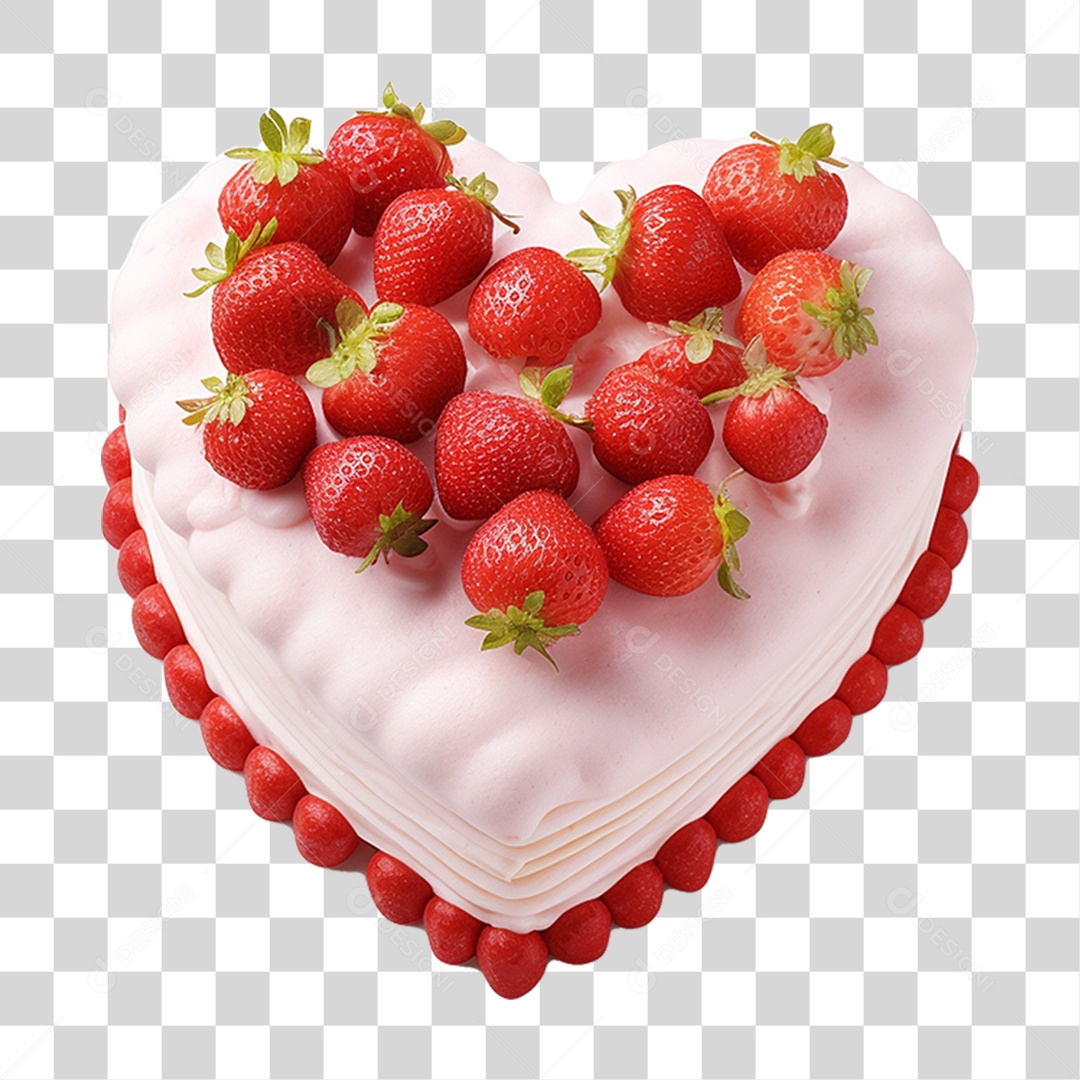 Bolo em Formato de Coração PNG Transparente
