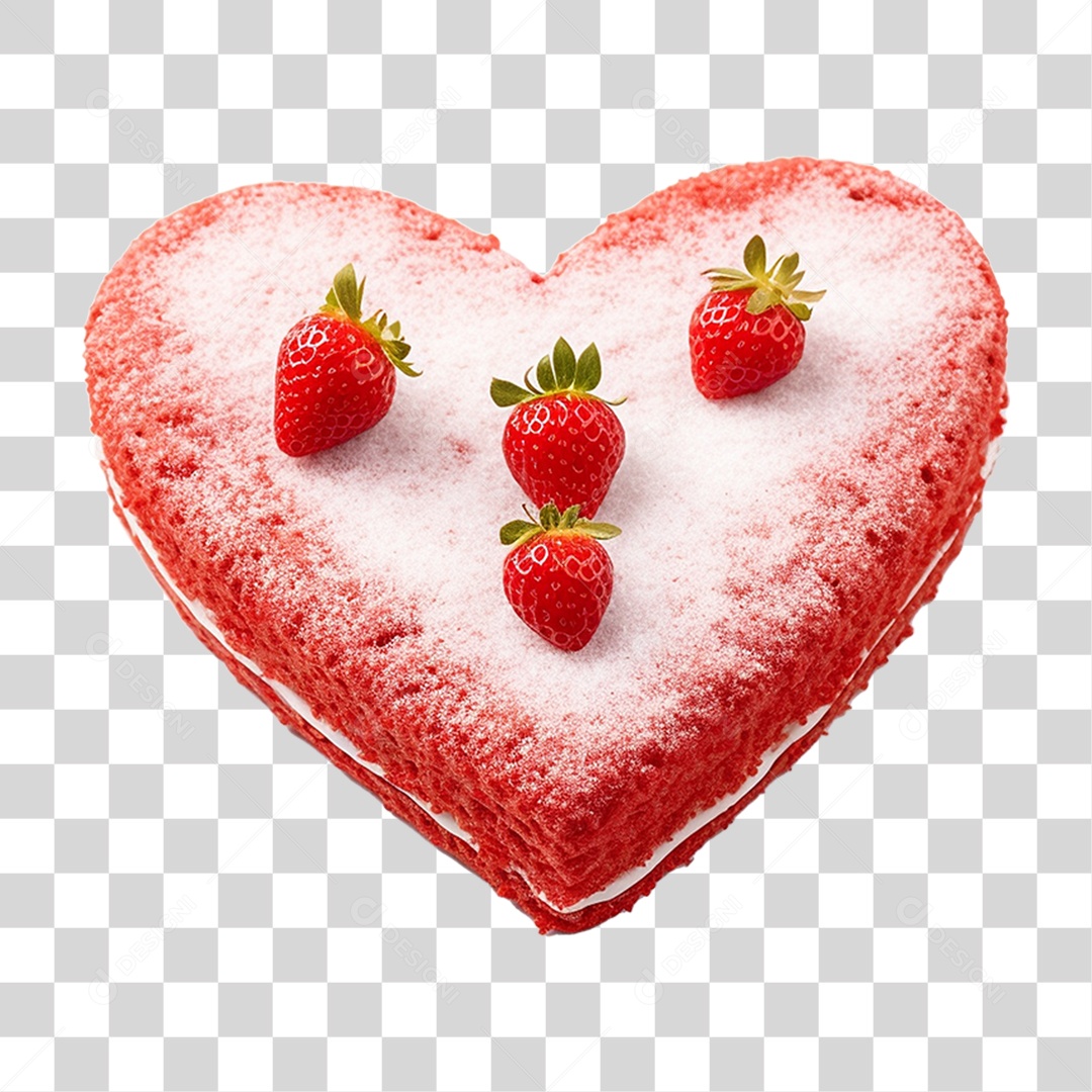 Bolo em Formato de Coração PNG Transparente