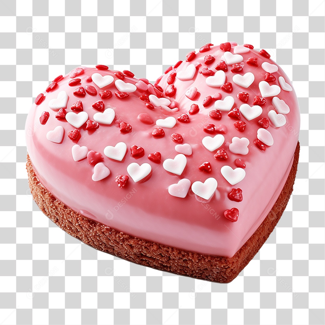 Bolo em Formato de Coração PNG Transparente