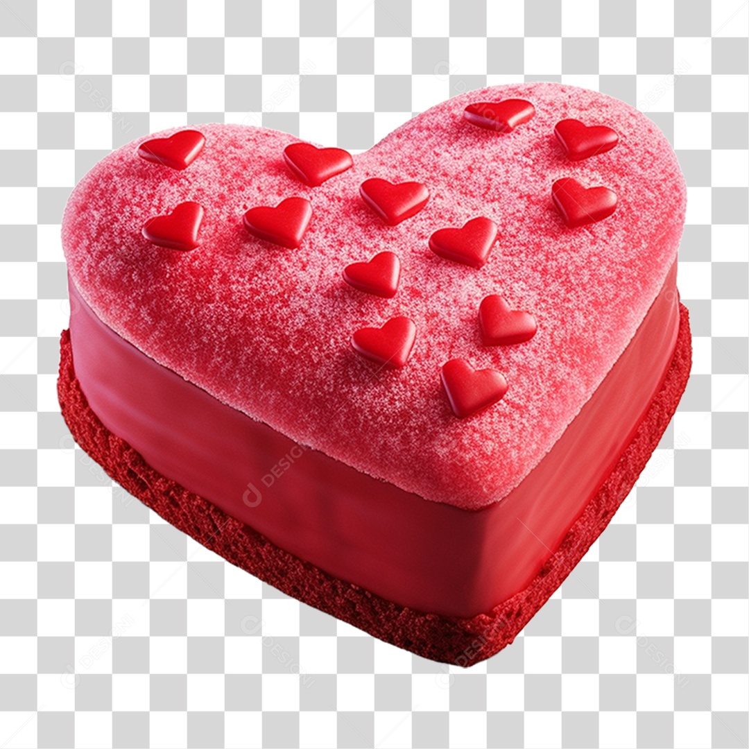 Bolo em Formato de Coração PNG Transparente