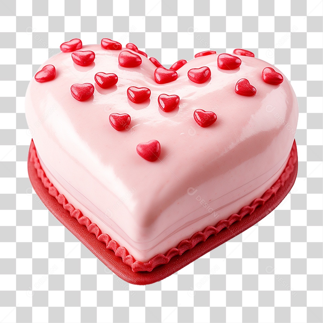 Bolo em Formato de Coração PNG Transparente