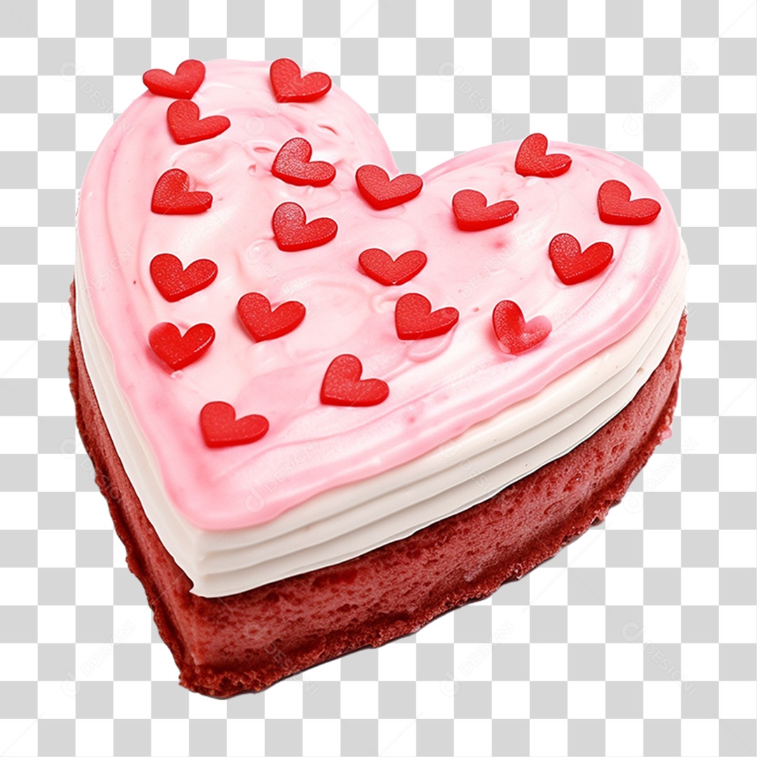Bolo em Formato de Coração PNG Transparente
