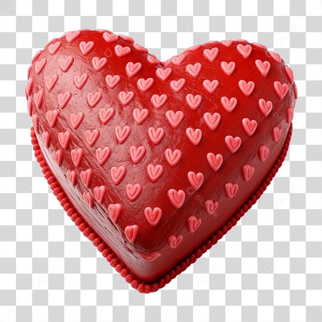 Bolo em Formato de Coração PNG Transparente