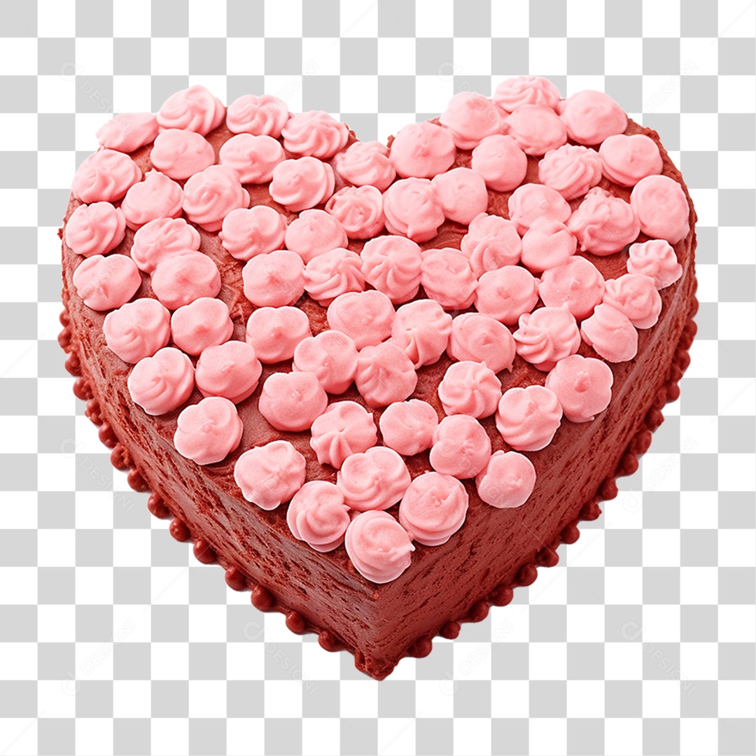 Bolo em Formato de Coração PNG Transparente