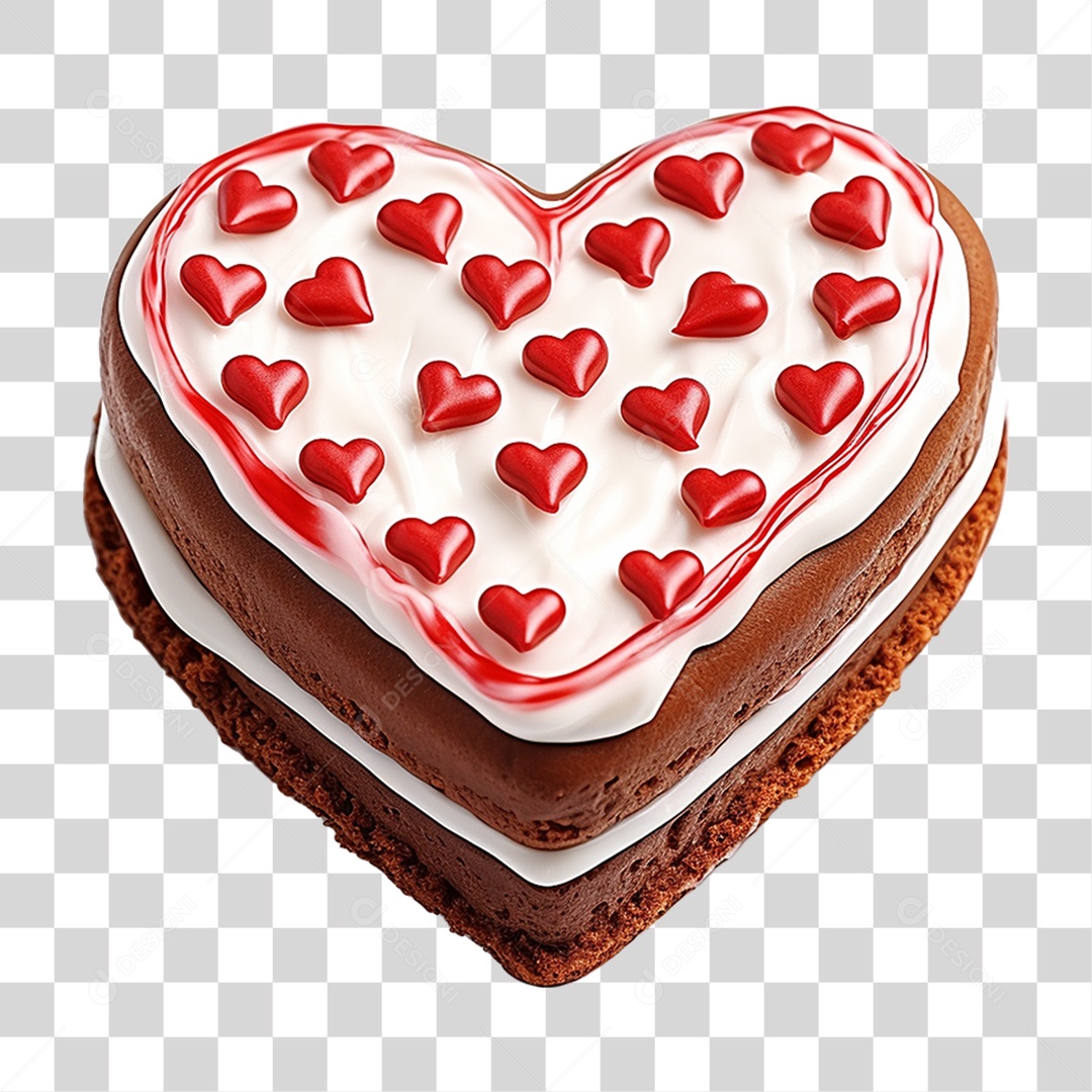 Bolo em Formato de Coração PNG Transparente