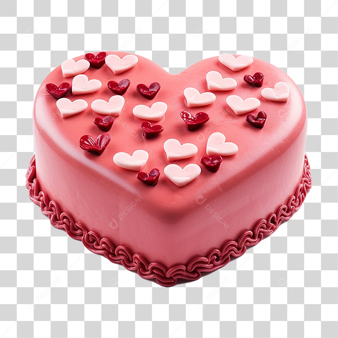 Bolo em Formato de Coração PNG Transparente