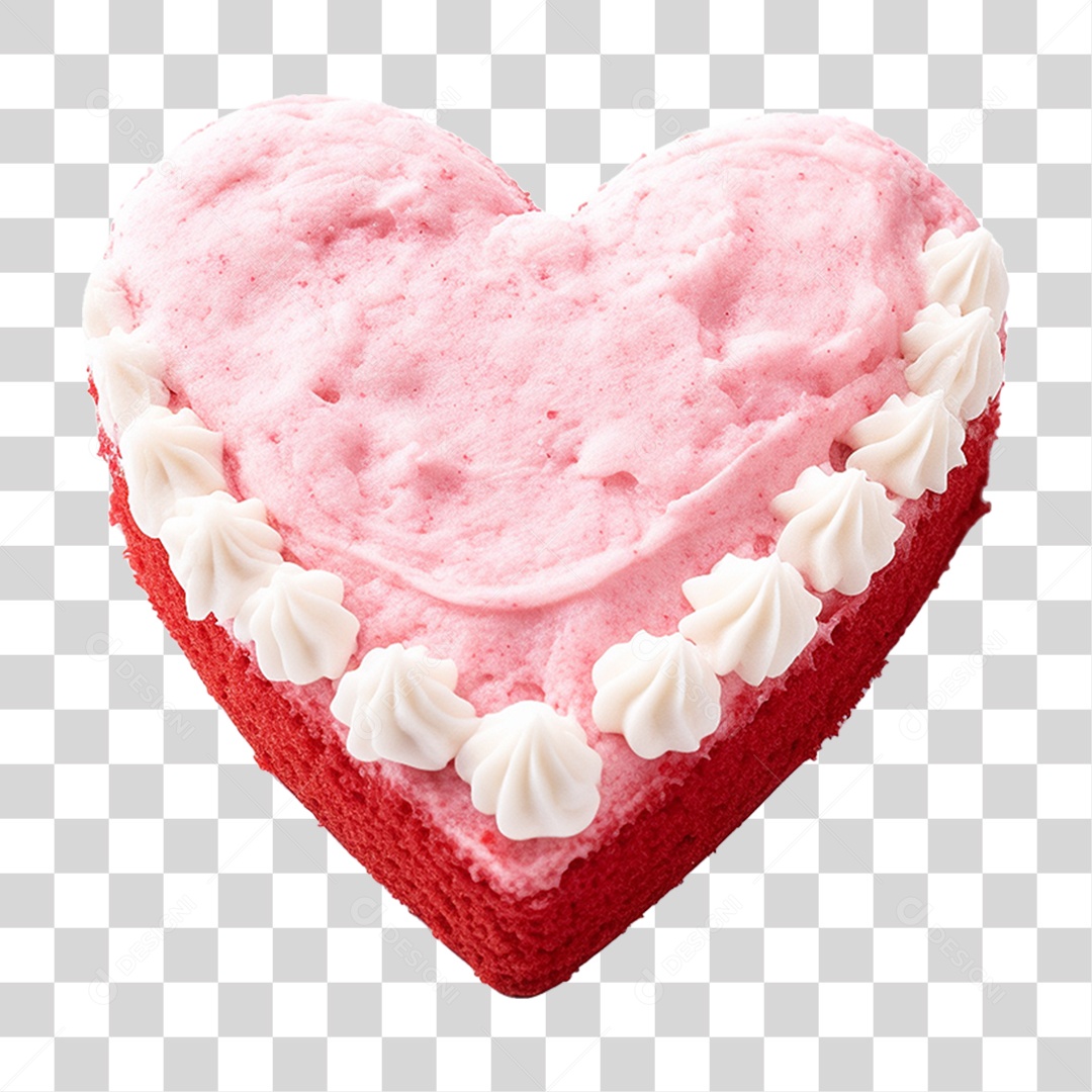 Bolo em Formato de Coração PNG Transparente