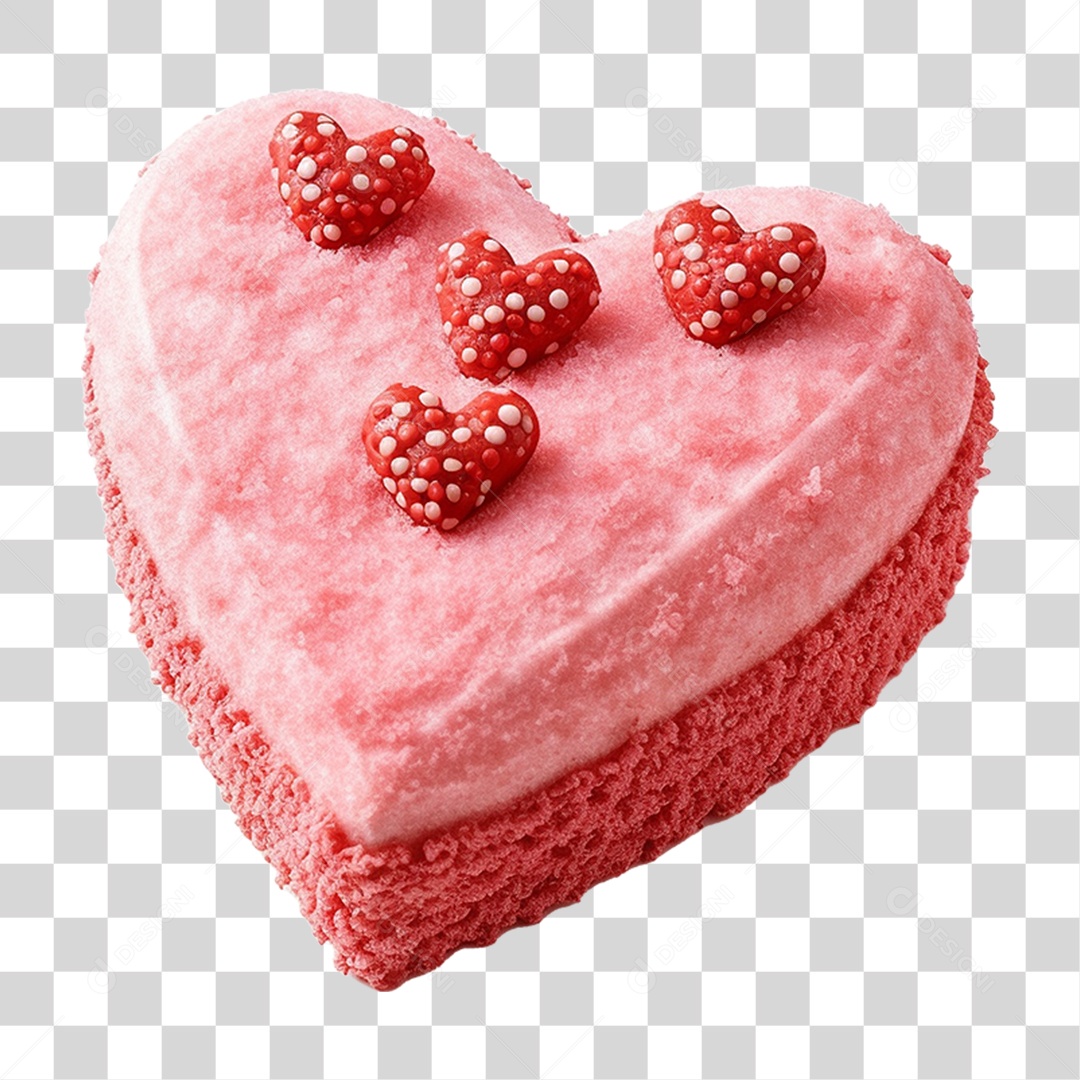 Bolo em Formato de Coração PNG Transparente