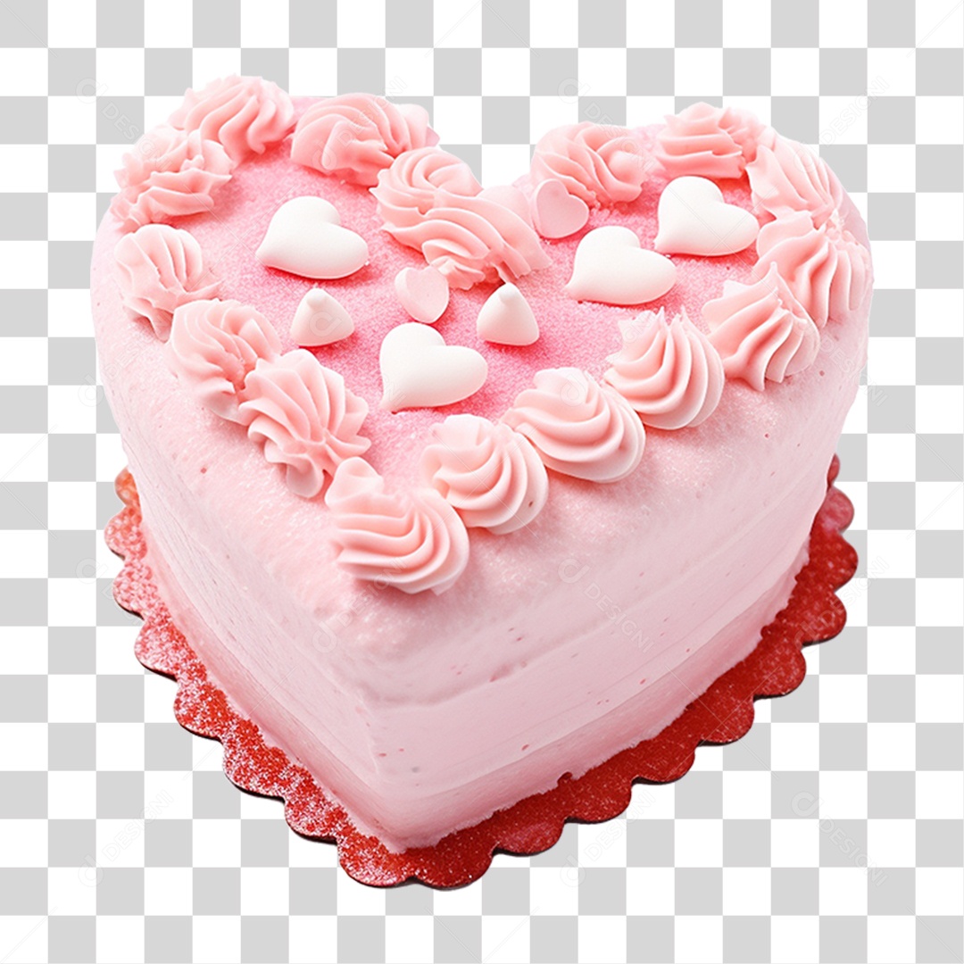 Bolo em Formato de Coração PNG Transparente