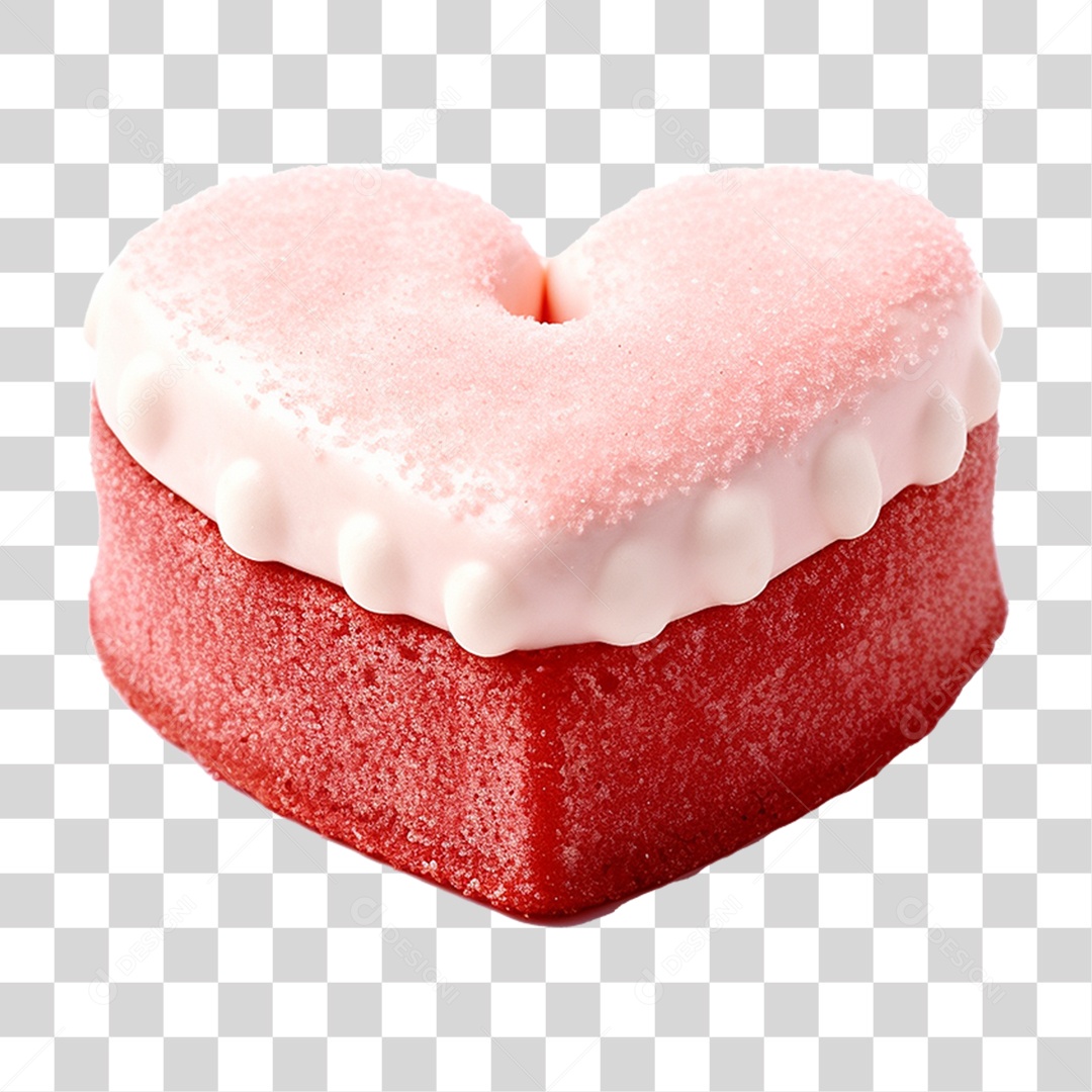 Bolo em Formato de Coração PNG Transparente