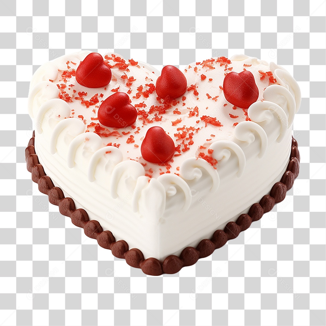 Bolo em Formato de Coração PNG Transparente