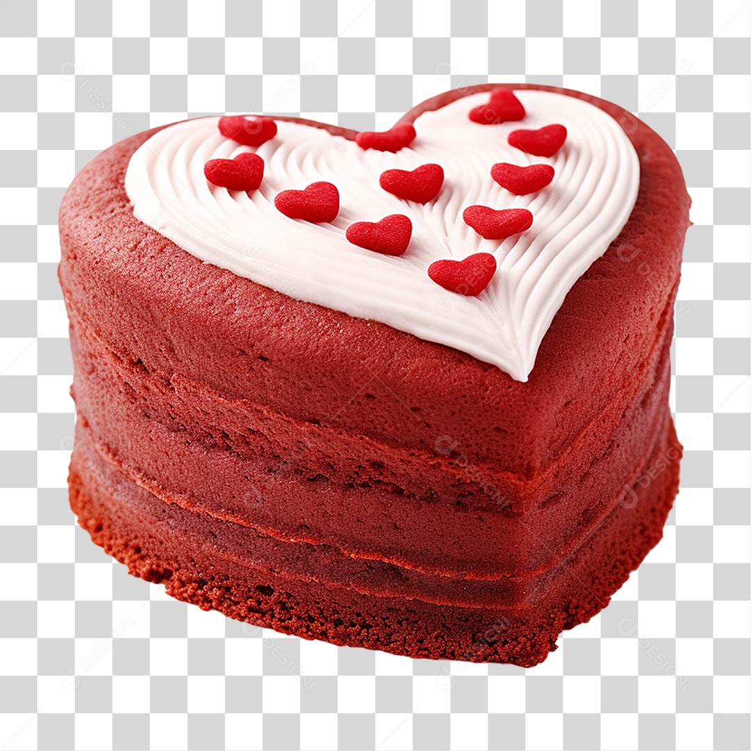 Bolo em Formato de Coração PNG Transparente