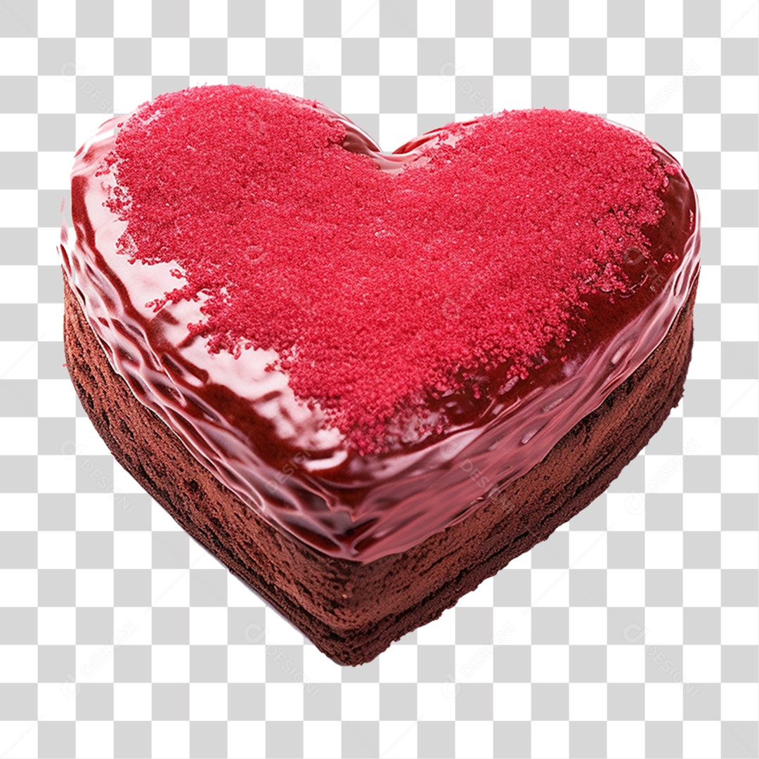 Bolo em Formato de Coração PNG Transparente