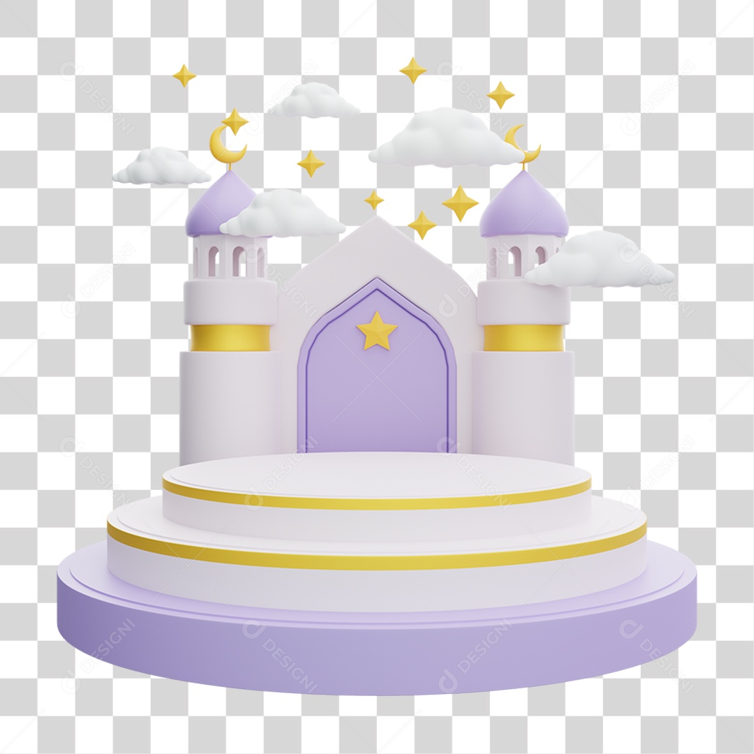 Elemento 3D Comemoração Islâmica Ramadã PNG Transparente